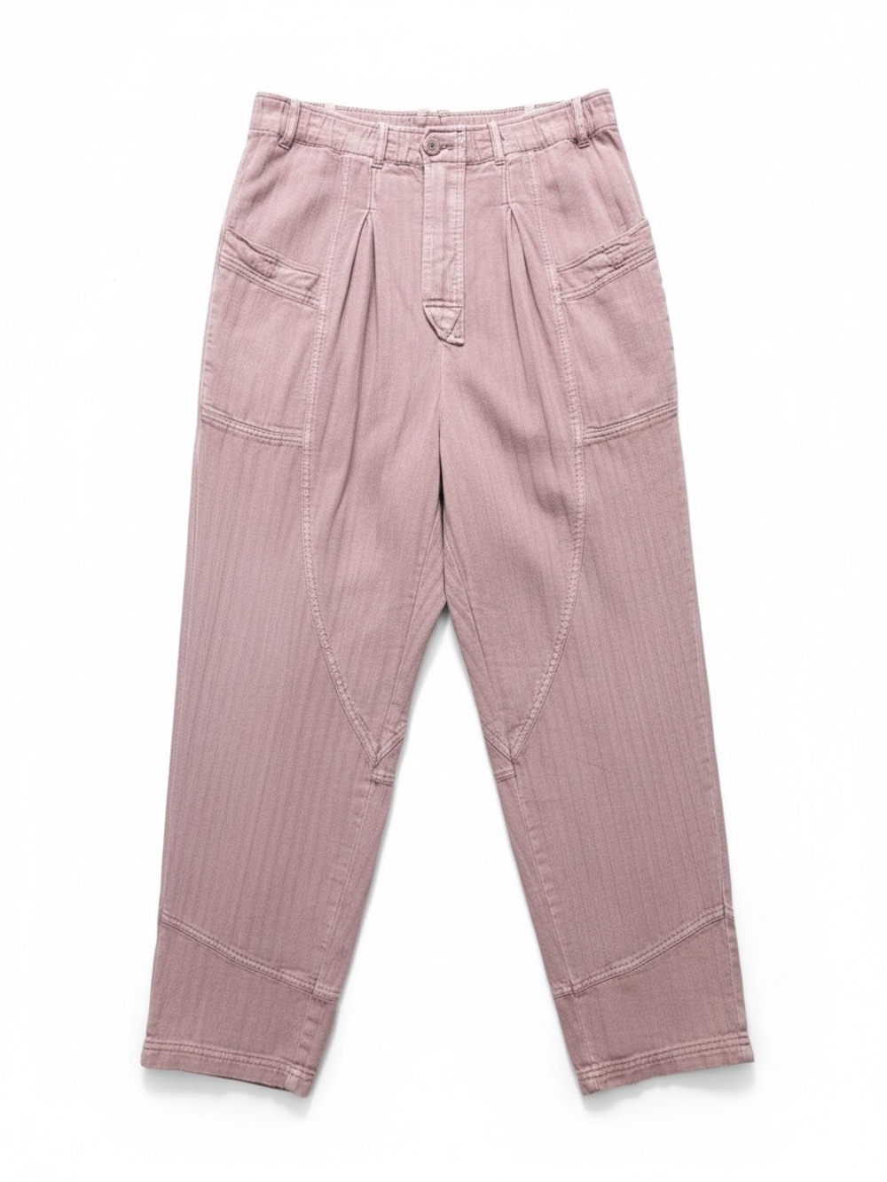 Free People High Waist Button Fly Barrel Pants Dusty Rose Size Small